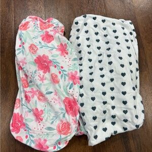 Floral and Heart Print Copper Pearl Changing Covers